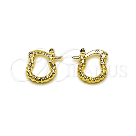 Oro Laminado Small Hoop, Gold Filled Style Diamond Cutting Finish, Golden Finish, 02.168.0036.10