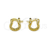 Oro Laminado Small Hoop, Gold Filled Style Diamond Cutting Finish, Golden Finish, 02.168.0036.10
