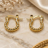 Oro Laminado Small Hoop, Gold Filled Style Diamond Cutting Finish, Golden Finish, 02.168.0036.10