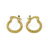Oro Laminado Small Hoop, Gold Filled Style Diamond Cutting Finish, Golden Finish, 02.168.0036.15
