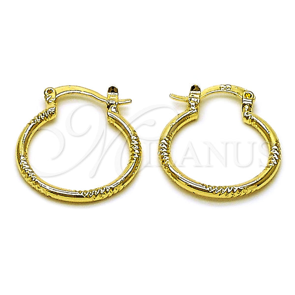 Gold Filled Hoop Earrings — Small Hoop Diamond Cutting 02. — main product view — SKU 162650 | Oro Laminado aretes de aro — aro pequeño Diamond Cutting 02. — SKU 162650