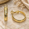Oro Laminado Small Hoop, Gold Filled Style Diamond Cutting Finish, Golden Finish, 02.170.0575.20