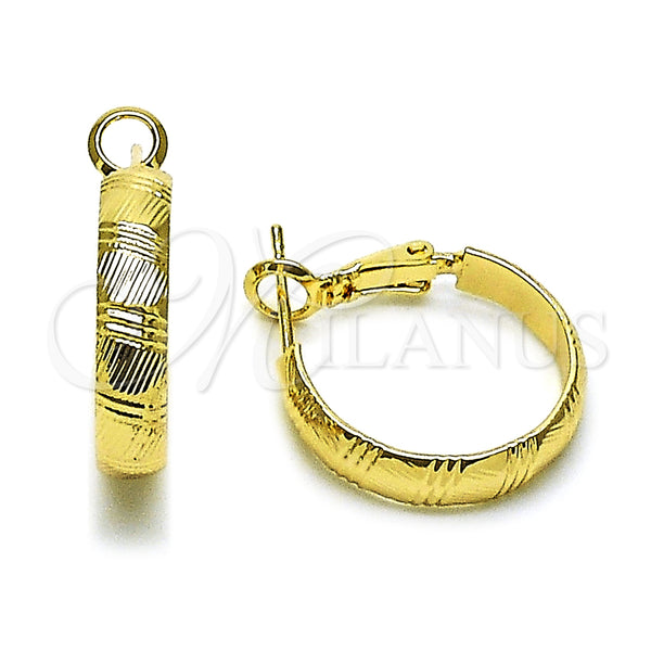 Gold Filled Hoop Earrings — Small Hoop Diamond Cutting 02. — main product view — SKU 162651 | Oro Laminado aretes de aro — aro pequeño Diamond Cutting 02. — SKU 162651