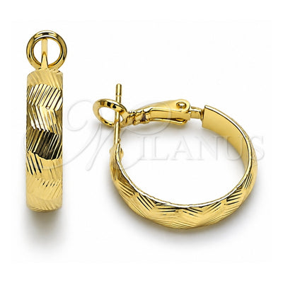 Oro Laminado Small Hoop, Gold Filled Style Diamond Cutting Finish, Golden Finish, 02.170.0576.20