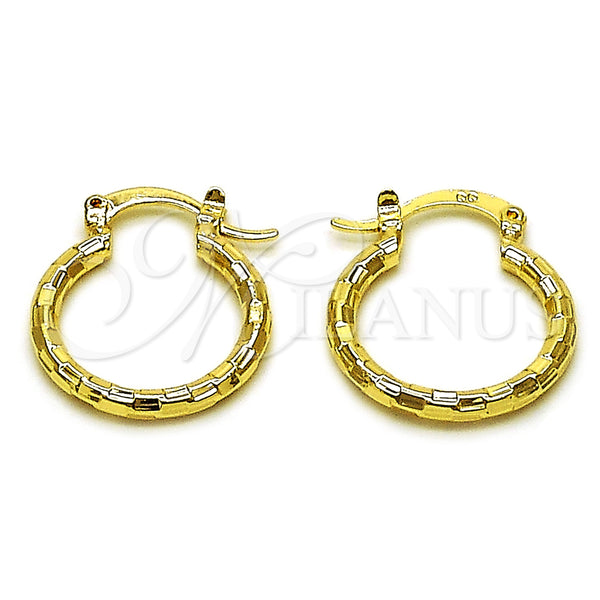 Gold Filled Hoop Earrings — Small Hoop Diamond Cutting 02. — main product view — SKU 162653 | Oro Laminado aretes de aro — aro pequeño Diamond Cutting 02. — SKU 162653