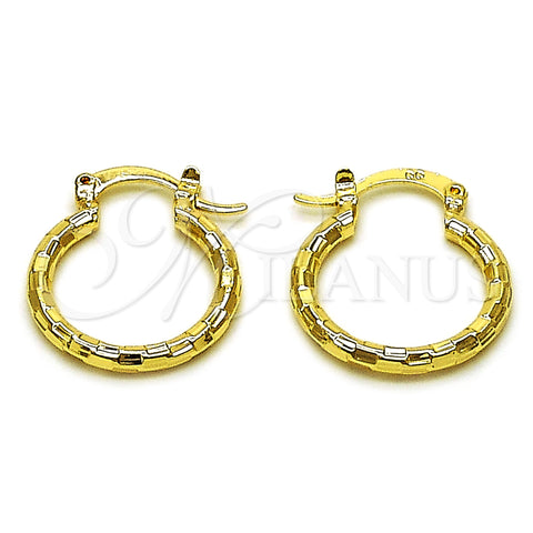 Oro Laminado Small Hoop, Gold Filled Style Diamond Cutting Finish, Golden Finish, 02.170.0577.20