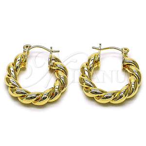 Gold Filled Hoop Earrings — Small Hoop Twist and Hollow Design Polished 02. — main product view — SKU 162660 | Oro Laminado aretes de aro — aro pequeño Twist and Hollow diseño pulido 02. — SKU 162660