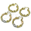 Oro Laminado Medium Hoop, Gold Filled Style Twist and Hollow Design, Polished, Golden Finish, 02.170.0581.30