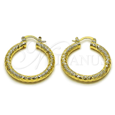 Gold Filled Hoop Earrings — Medium Hoop Diamond Cutting 02. for wholesale, main product view