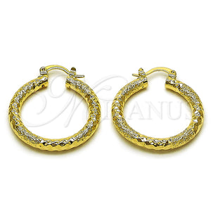 Gold Filled Hoop Earrings — Medium Hoop Diamond Cutting 02. — main product view — SKU 162671 | Oro Laminado aretes de aro — Medium Hoop Diamond Cutting 02. — SKU 162671