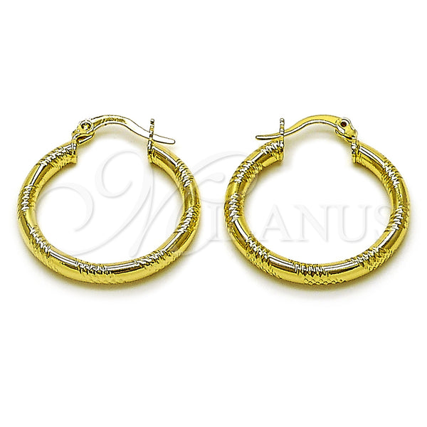 Gold Filled Hoop Earrings — Small Hoop Hollow Design Diamond Cutting 02. — main product view — SKU 162685 | Oro Laminado aretes de aro — aro pequeño Hollow diseño Diamond Cutting 02. — SKU 162685