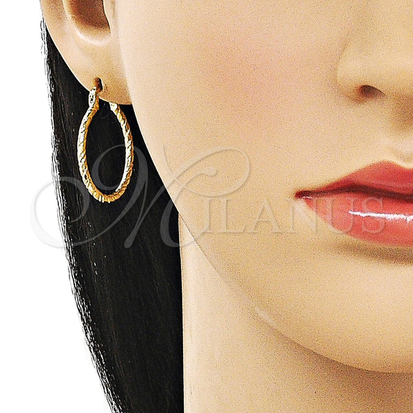 Gold Filled Hoop Earrings — Small Hoop Diamond Cutting 02. — alternate product view — SKU 162687 | Oro Laminado aretes de aro — aro pequeño Diamond Cutting 02. — SKU 162687