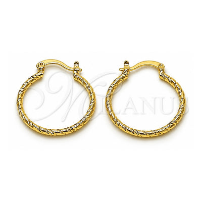 Oro Laminado Small Hoop, Gold Filled Style Diamond Cutting Finish, Golden Finish, 02.170.0297.25
