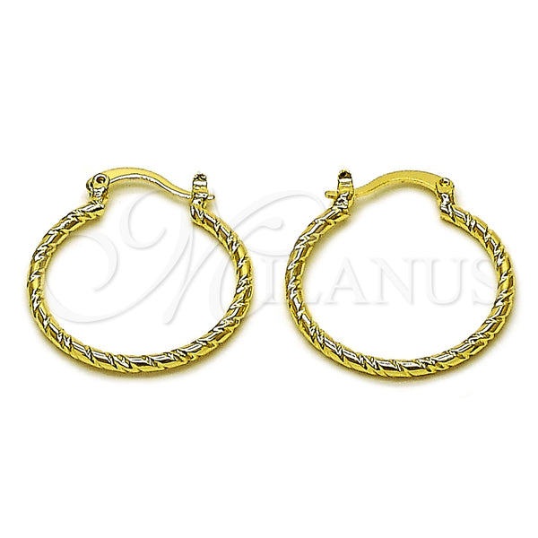 Gold Filled Hoop Earrings — Small Hoop Diamond Cutting 02. — main product view — SKU 162687 | Oro Laminado aretes de aro — aro pequeño Diamond Cutting 02. — SKU 162687
