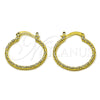 Oro Laminado Small Hoop, Gold Filled Style Diamond Cutting Finish, Golden Finish, 02.170.0297.25
