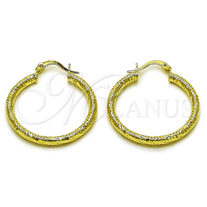 Gold Filled Hoop Earrings — Medium Hoop Hollow Design Diamond Cutting 02. — main product view — SKU 162689 | Oro Laminado aretes de aro — Medium Hoop Hollow diseño Diamond Cutting 02. — SKU 162689