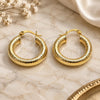 Oro Laminado Small Hoop, Gold Filled Style Hollow Design, Diamond Cutting Finish, Golden Finish, 02.213.0756.25