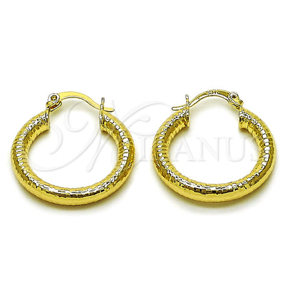 Gold Filled Hoop Earrings — Small Hoop Hollow Design Diamond Cutting 02. for wholesale, main product view