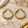Oro Laminado Medium Hoop, Gold Filled Style Hollow Design, Diamond Cutting Finish, Golden Finish, 02.213.0254.1.25