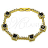Gold Filled Bracelet — Tennis Bracelet Cluster Design with Black and White — main product view — SKU 162705 | Oro Laminado brazalete — Tennis Bracelet Cluster diseño with negro and blanco — SKU 162705
