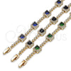 Gold Filled Bracelet — Tennis Bracelet Cluster Design with Black and White — alternate product view — SKU 162705 | Oro Laminado brazalete — Tennis Bracelet Cluster diseño with negro and blanco — SKU 162705