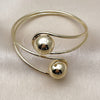 Oro Laminado Individual Bangle, Gold Filled Style Ball Design, Polished, Golden Finish, 07.213.0021 (40 MM Thickness, One size fits all)