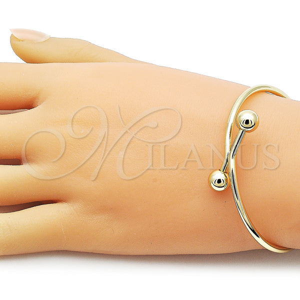 Gold Filled Jewelry — Individual Bangle Ball Design Polished 07. Thickness One — alternate product view — SKU 162708 | Oro Laminado joyería — Individual Bangle Ball diseño pulido 07. Thickness One — SKU 162708