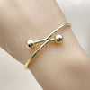 Oro Laminado Individual Bangle, Gold Filled Style Ball Design, Polished, Golden Finish, 07.213.0022 (Thickness, One size fits all)