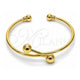 Oro Laminado Individual Bangle, Gold Filled Style Ball Design, Polished, Golden Finish, 07.213.0022 (Thickness, One size fits all)