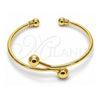 Oro Laminado Individual Bangle, Gold Filled Style Ball Design, Polished, Golden Finish, 07.213.0022 (Thickness, One size fits all)