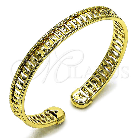 Oro Laminado Individual Bangle, Gold Filled Style Twist Design, Polished, Golden Finish, 07.213.0023 (08 MM Thickness, One size fits all)