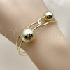 Oro Laminado Individual Bangle, Gold Filled Style Ball Design, Polished, Golden Finish, 07.213.0025 (Thickness, One size fits all)