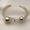 Oro Laminado Individual Bangle, Gold Filled Style Ball Design, Polished, Golden Finish, 07.213.0025 (Thickness, One size fits all)