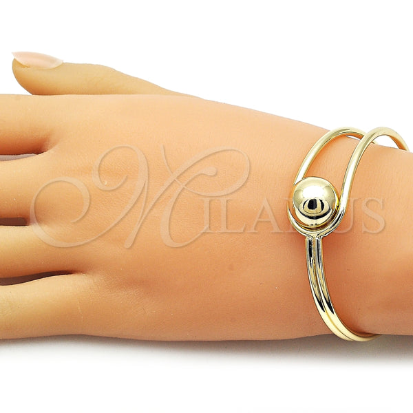 Gold Filled Jewelry — Individual Bangle Ball Design Polished 07. 18 MM — alternate product view — SKU 162712 | Oro Laminado joyería — Individual Bangle Ball diseño pulido 07. 18 MM — SKU 162712