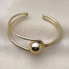 Oro Laminado Individual Bangle, Gold Filled Style Ball Design, Polished, Golden Finish, 07.213.0026 (18 MM Thickness, One size fits all)