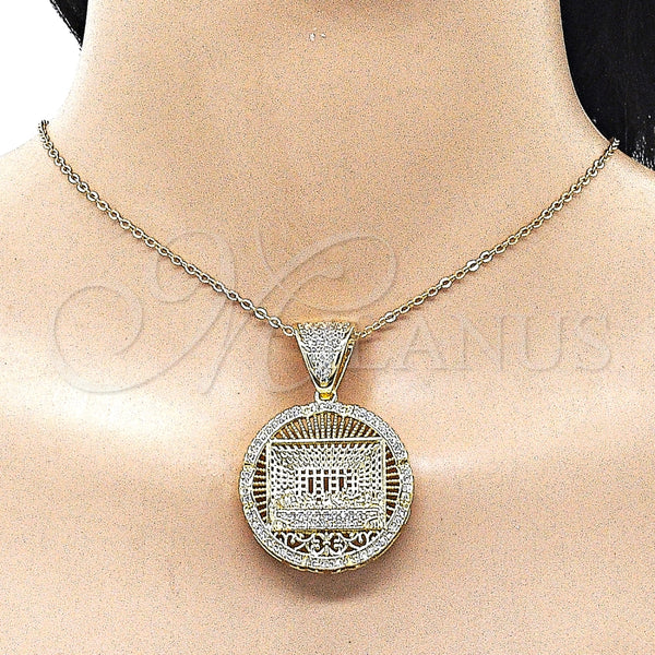Gold Filled Pendant — Religious Pendant with White Cubic Zirconia Polished 05. — alternate product view — SKU 162720 | Oro Laminado dije — Religious Pendant with blanco Cubic Zirconia pulido 05. — SKU 162720