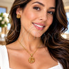 Oro Laminado Earring and Pendant Adult Set, Gold Filled Style Love Knot Design, Polished, Golden Finish, 10.342.0272