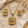 Oro Laminado Earring and Pendant Adult Set, Gold Filled Style Love Knot Design, Polished, Golden Finish, 10.342.0275