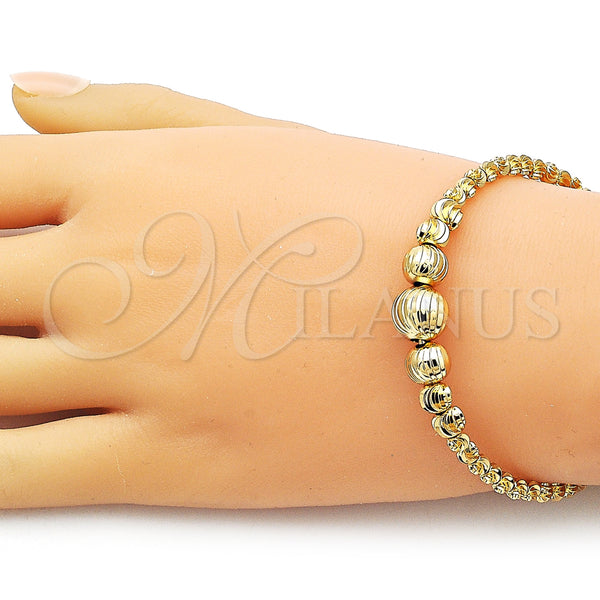 Gold Filled Jewelry — Individual Bangle Ball Design Diamond Cutting 07. 10 — alternate product view — SKU 162732 | Oro Laminado joyería — Individual Bangle Ball diseño Diamond Cutting 07. 10 — SKU 162732