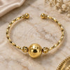 Oro Laminado Individual Bangle, Gold Filled Style Ball and Twist Design, Polished, Golden Finish, 07.282.0051 (16 MM Thickness, One size fits all)