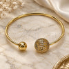 Oro Laminado Individual Bangle, Gold Filled Style Ball Design, Diamond Cutting Finish, Golden Finish, 07.282.0056 (Thickness, One size fits all)