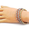 Oro Laminado Trio Bangle, Gold Filled Style Twist Design, Polished, Tricolor, 07.282.0057 (06 MM Thickness, One size fits all)