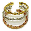 Oro Laminado Trio Bangle, Gold Filled Style Twist Design, Polished, Tricolor, 07.282.0057 (06 MM Thickness, One size fits all)