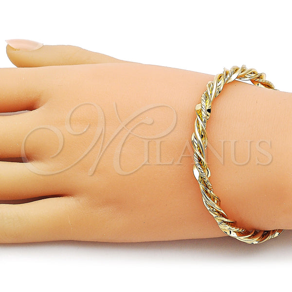Gold Filled Jewelry — Individual Bangle Twist Design Polished 07. 06 MM — alternate product view — SKU 162742 | Oro Laminado joyería — Individual Bangle Twist diseño pulido 07. 06 MM — SKU 162742