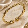 Oro Laminado Individual Bangle, Gold Filled Style Twist Design, Polished, Golden Finish, 07.282.0058 (06 MM Thickness, One size fits all)
