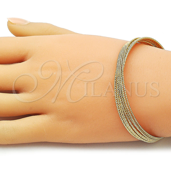 Gold Filled Jewelry — Individual Bangle Twist Design Diamond Cutting 07. Thickness — alternate product view — SKU 162745 | Oro Laminado joyería — Individual Bangle Twist diseño Diamond Cutting 07. Thickness — SKU 162745
