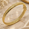 Oro Laminado Individual Bangle, Gold Filled Style Hollow Design, Diamond Cutting Finish, Golden Finish, 07.282.0063.04 (Thickness, Size 4 (2.25 Diameter))