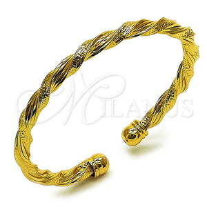 Gold Filled Jewelry — Individual Bangle Twist and Greek Key Design Polished — main product view — SKU 162749 | Oro Laminado joyería — Individual Bangle Twist and Greek Key diseño pulido — SKU 162749