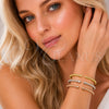 Oro Laminado Trio Bangle, Gold Filled Style Twist Design, Matte Finish, Tricolor, 07.282.0071 (Thickness, One size fits all)