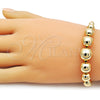 Oro Laminado Fancy Bracelet, Gold Filled Style Ball and Hollow Design, Polished, Golden Finish, 03.282.0009.07